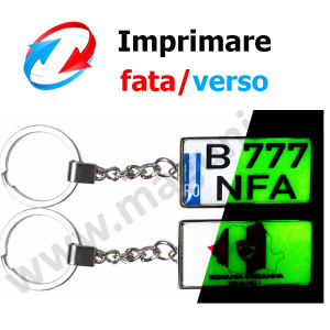Breloc moto SILVER fosforescent